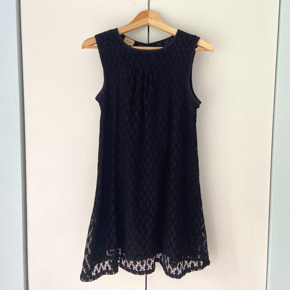 Ella Moss Shift Dress, Black Crochet, Size S